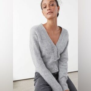 & other stories grey dinosaur cardigan